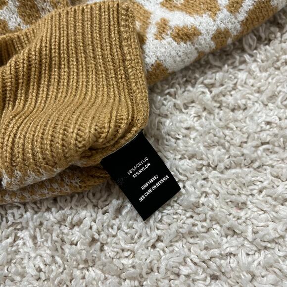 Torrid Size 0X White Brown Popcorn Leopard Print Crewneck Tunic Sweater - Picture 4 of 5